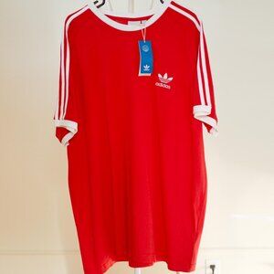 Adidas Men Red and White T-shirt / 2XL